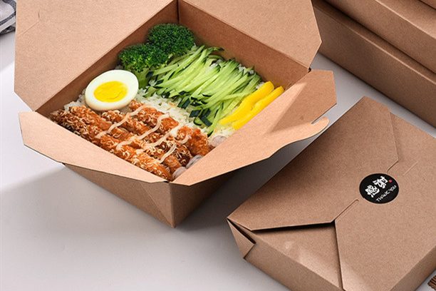 Kraft paper lunch box food packaging box (4)