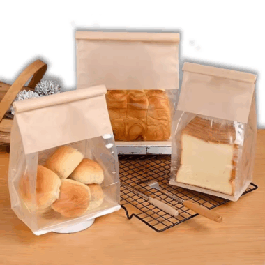 Paper Bread Bags with Clear Window