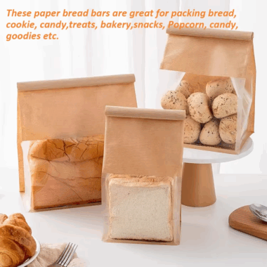 Paper Bread Bags with Clear Window