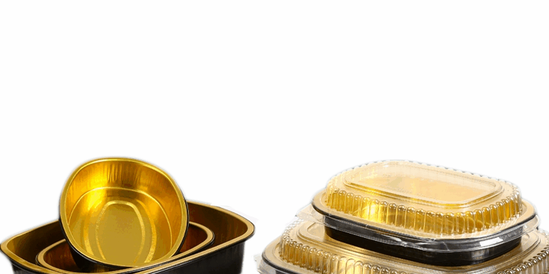 48oz black gold aluminum foil tray