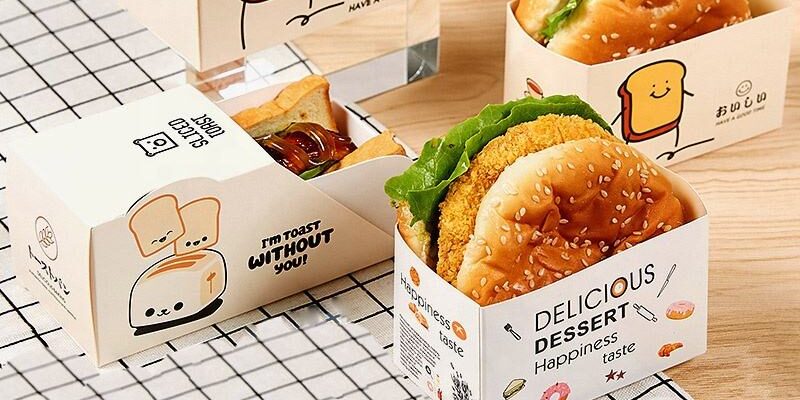 Food grade cardboard burger boxes