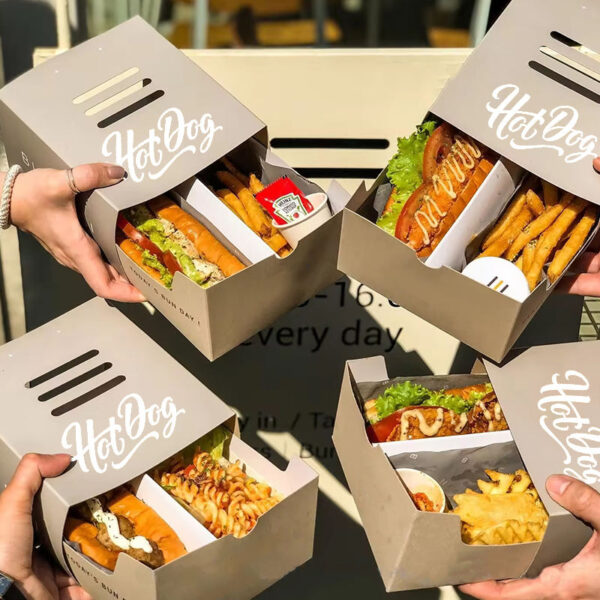 Fries Tray White Kraft Paper