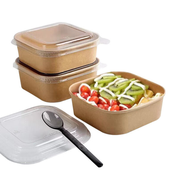 Custom Kraft Paper Bowls – Food Grade Disposable Packaging (4) Food grade kraft paper bowls for takeaway