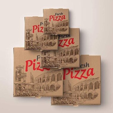 Custom Logo Corrugated Brown Pizza Box