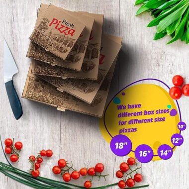 Custom Logo Corrugated Brown Pizza Box
