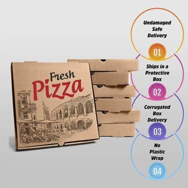 Custom Logo Corrugated Brown Pizza Box