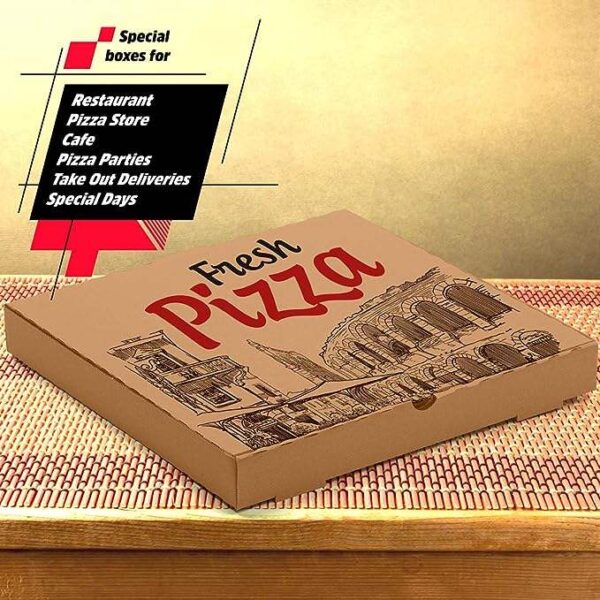Custom Logo Corrugated Brown Pizza Box
