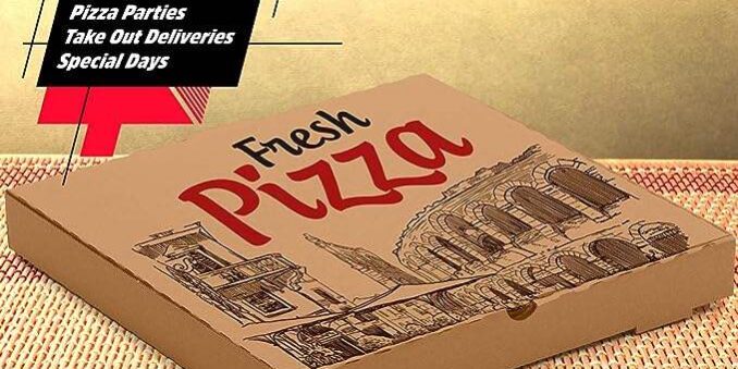 Custom Logo Corrugated Brown Pizza Box