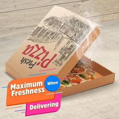 Custom Logo Corrugated Brown Pizza Box