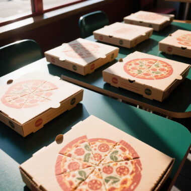 Logo Corrugated Brown Pizza Box
