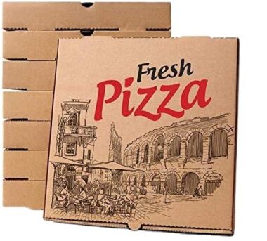 Custom Logo Corrugated Brown Pizza Box