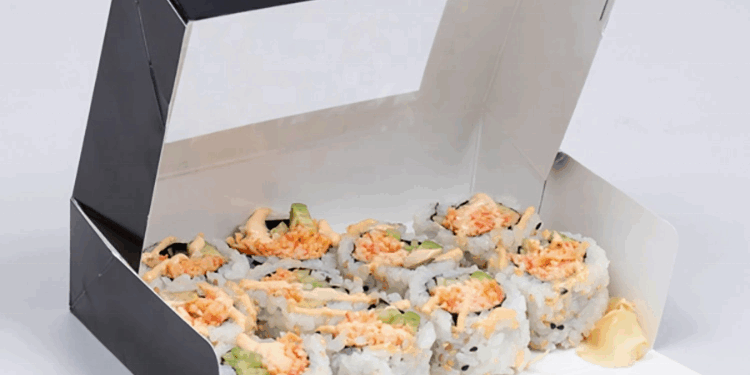 Custom Logo Kraft Paper Food Box with Window for Fruit & Fries (5) Paper Food Box with Window for Takeaway