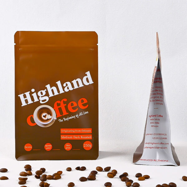 stand-up coffee pouch with ziplock