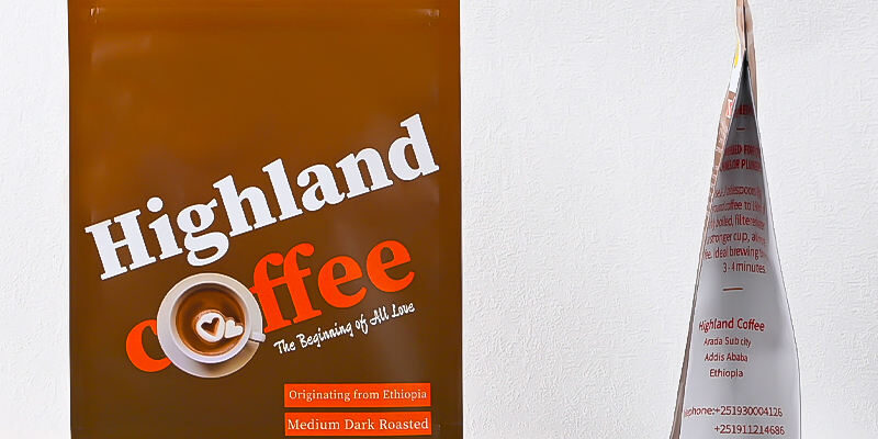 stand-up coffee pouch with ziplock