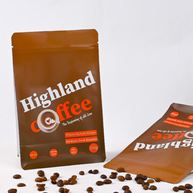 stand-up coffee pouch with ziplock