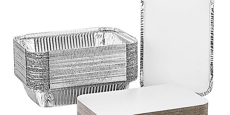 aluminum foil tray 750ml with lid for food