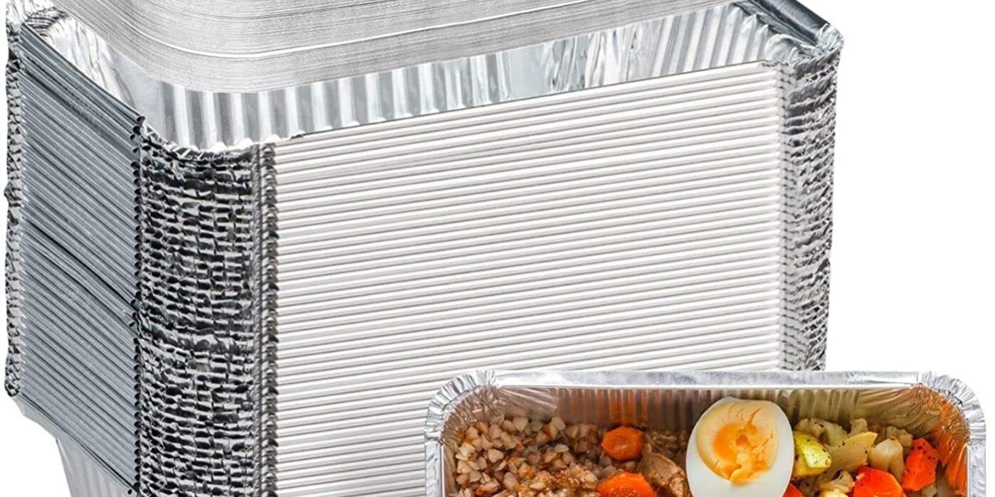 aluminum foil container with lid for food