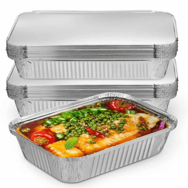 aluminum pan with cover for food