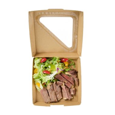 Kraft Clamshell Food Container with PLA Window