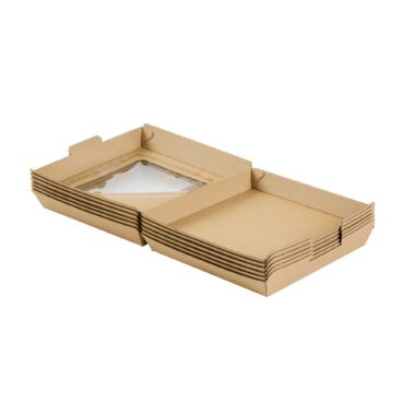 Kraft Clamshell Food Container with PLA Window