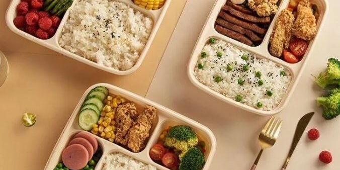 Eco-friendly cornstarch takeaway food containers