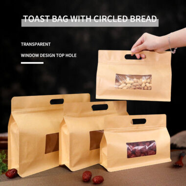 Kraft Paper Zipper Bags with Window