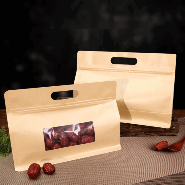 Kraft Paper Zipper Bags with Window