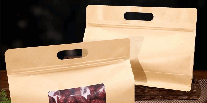 Kraft Paper Zipper Bags with Window