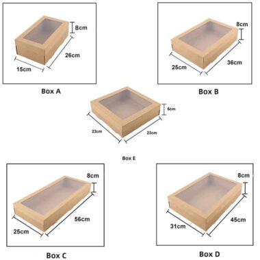 Large Kraft grazing box with clear window