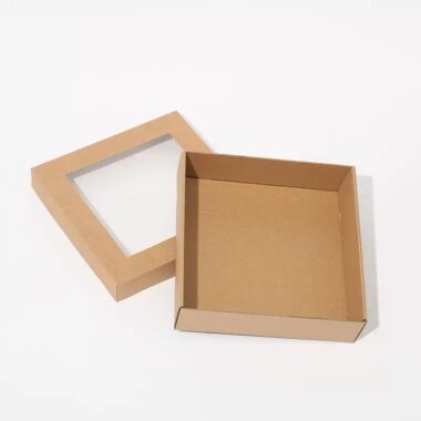Large Kraft grazing box with clear window
