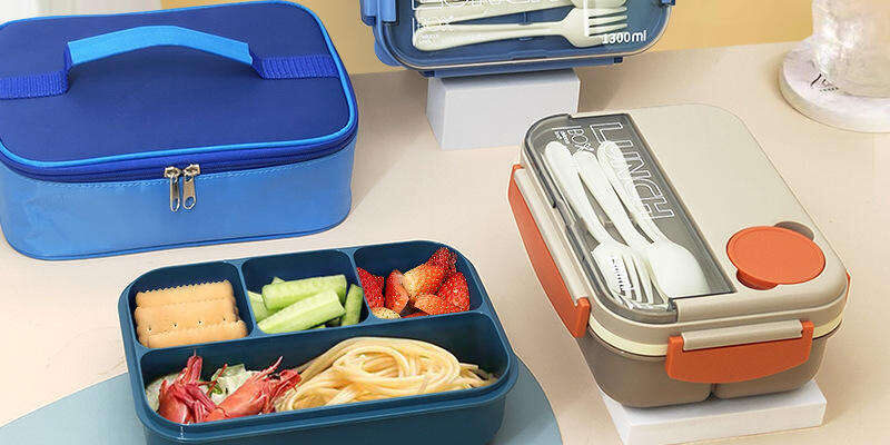 Lunch Box with Cutlery & Sauce Box