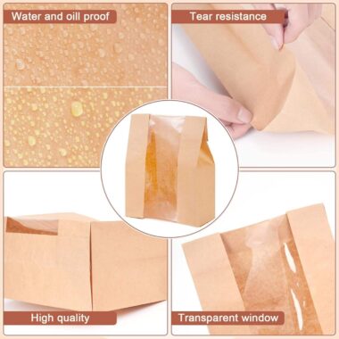 Kraft Paper Food Bags with Window