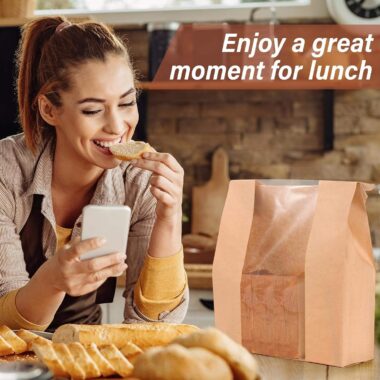 Kraft Paper Food Bags with Window
