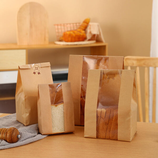 Kraft Paper Food Bags with Window