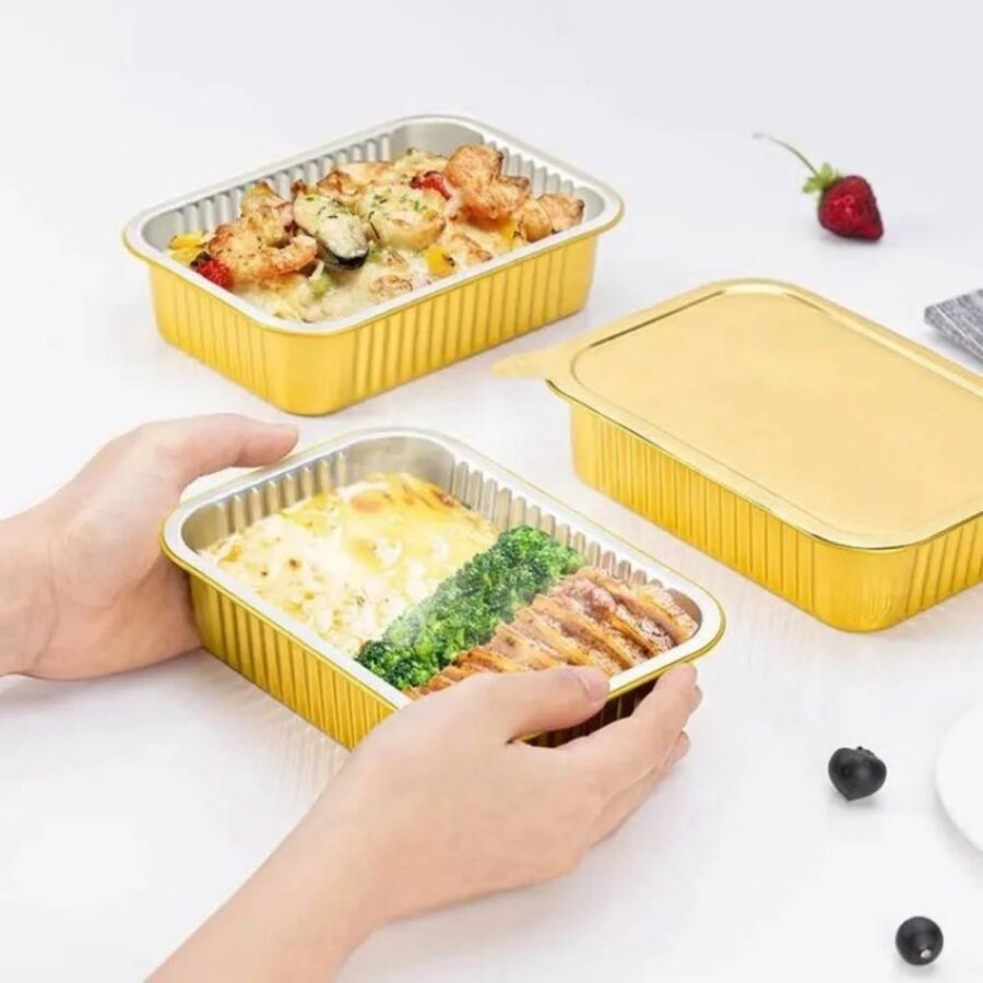 rectangular tray for food packaging