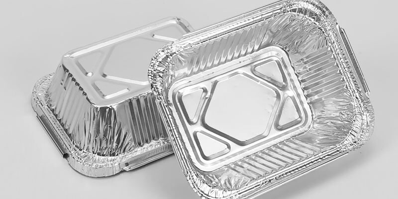 aluminum disposable food tray with plastic lid