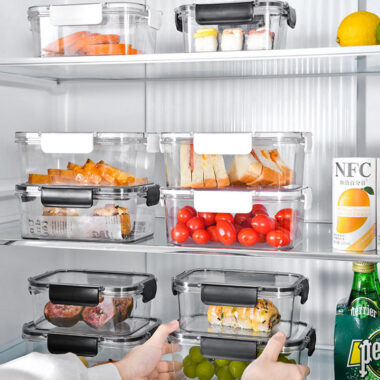 plastic food storage box with sealed lid