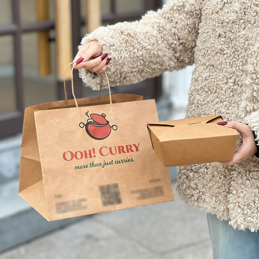 kraft paper takeaway food bags