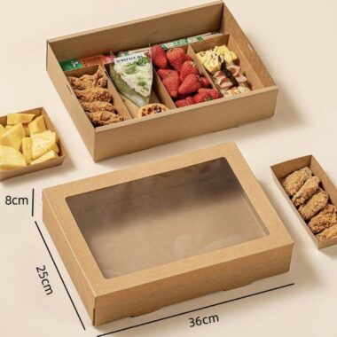 disposable corrugated board bento grazing box