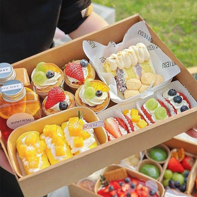 disposable corrugated board bento grazing box