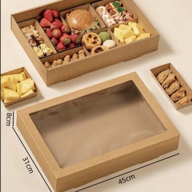 disposable corrugated board bento grazing box