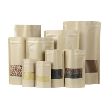 500g kraft stand up ziplock pouch