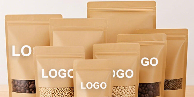 500g kraft stand up ziplock pouch