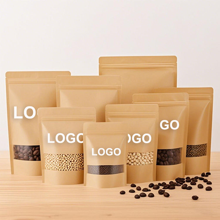 500g kraft stand up ziplock pouch