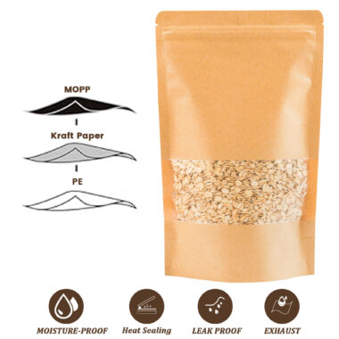 500g kraft stand up ziplock pouch