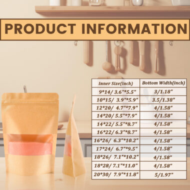 500g kraft stand up ziplock pouch