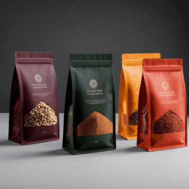 Custom printed kraft stand up pouch