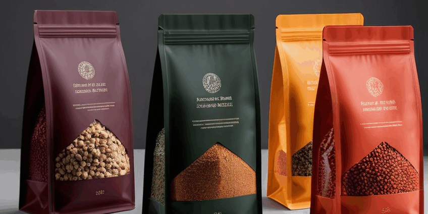 Custom printed kraft stand up pouch