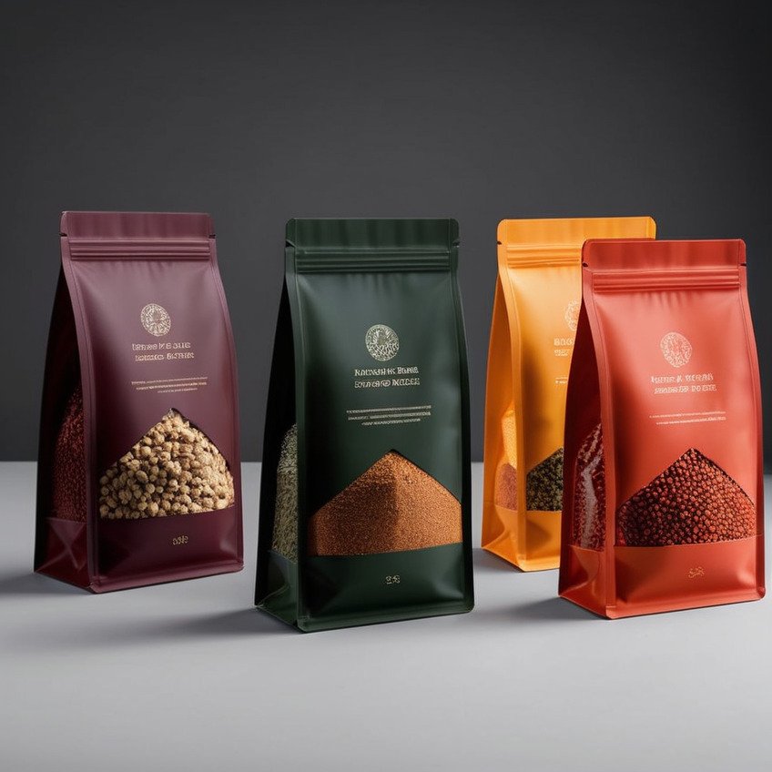 Custom printed kraft stand up pouch