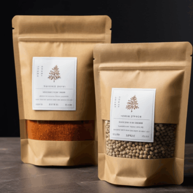 Custom printed kraft stand up pouch